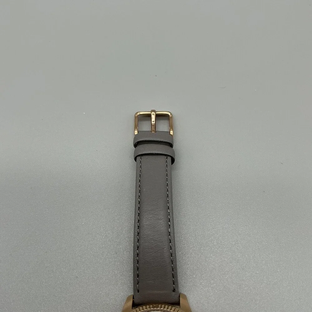 Fossil BQ3764 Womens Watch 35mm Brown Dial Gray Leather Rose Gold Multifunction